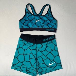 Matching Nike Sports Bra and 3” Shorts